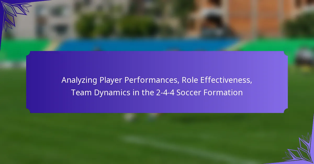 Analyzing Player Performances, Role Effectiveness, Team Dynamics in the 2-4-4 Soccer Formation