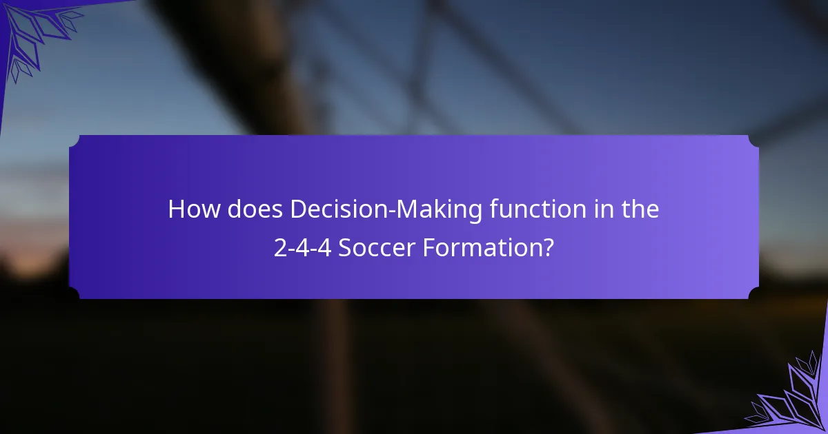 How does Decision-Making function in the 2-4-4 Soccer Formation?