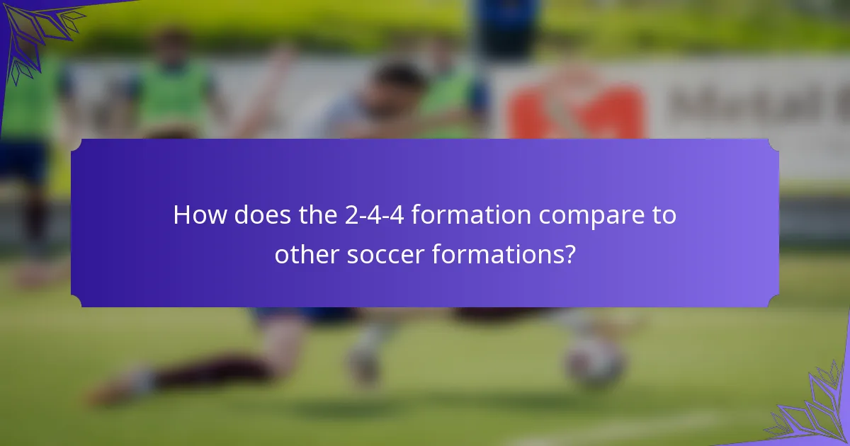 How does the 2-4-4 formation compare to other soccer formations?