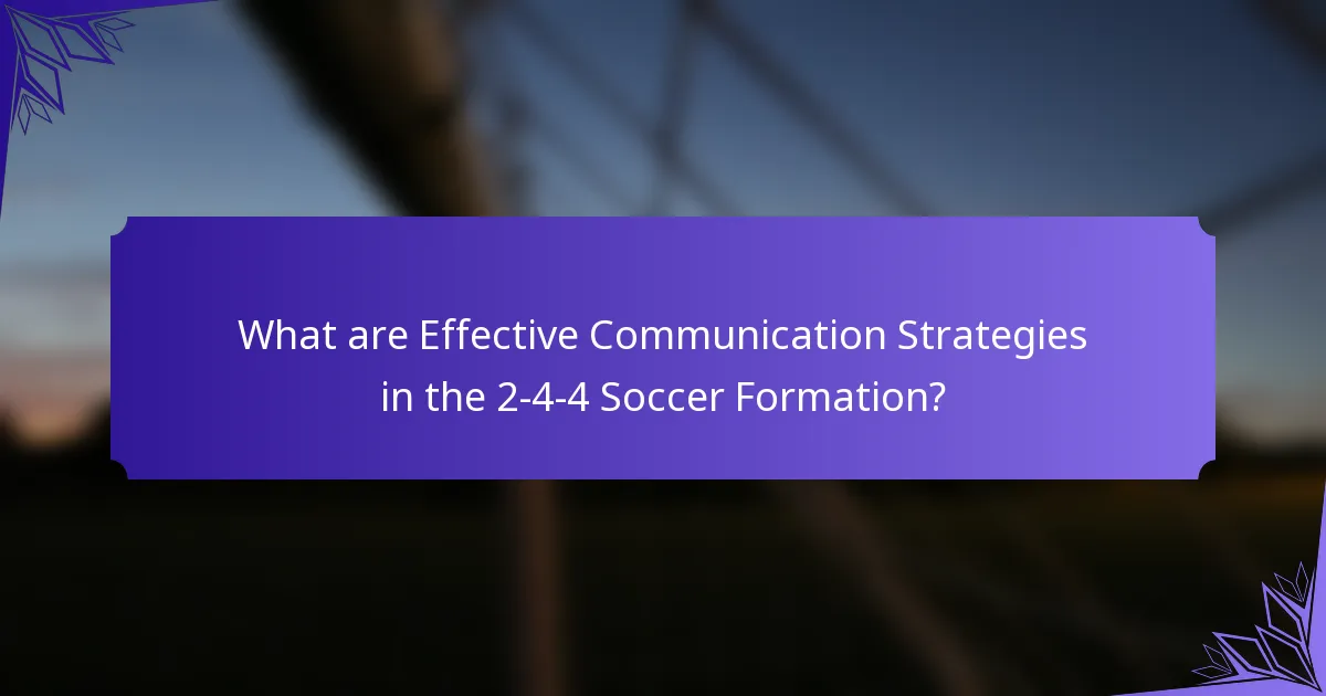 What are Effective Communication Strategies in the 2-4-4 Soccer Formation?