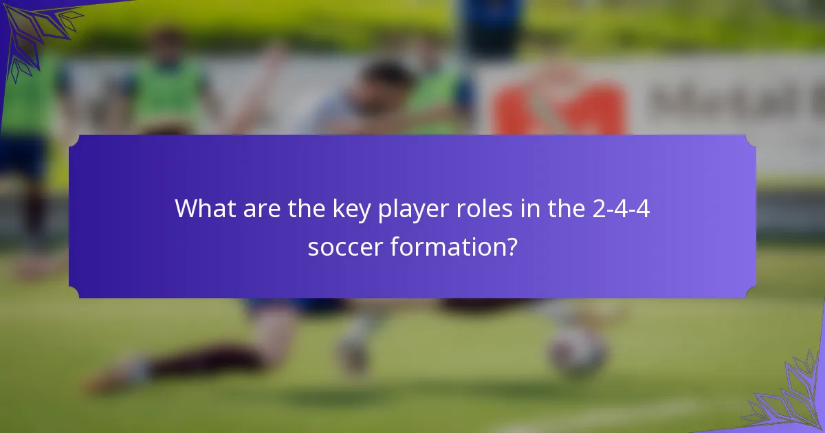 What are the key player roles in the 2-4-4 soccer formation?