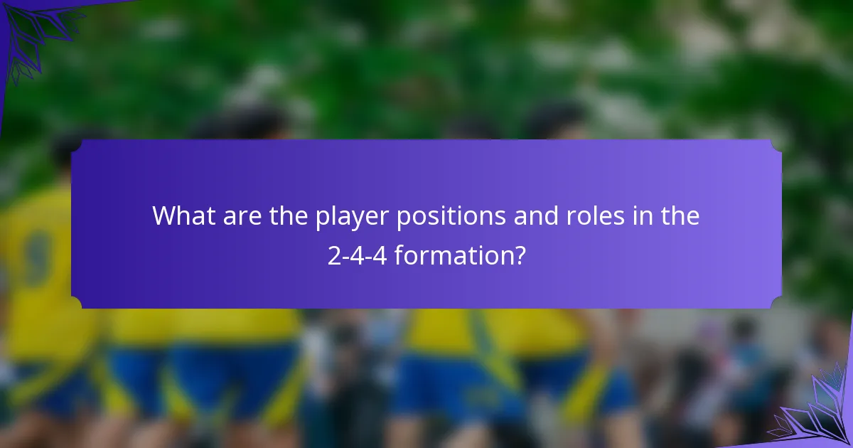 What are the player positions and roles in the 2-4-4 formation?