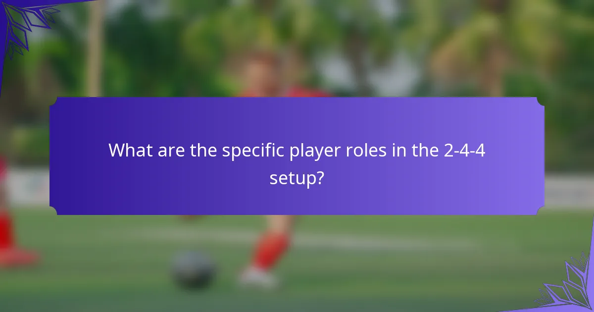 What are the specific player roles in the 2-4-4 setup?